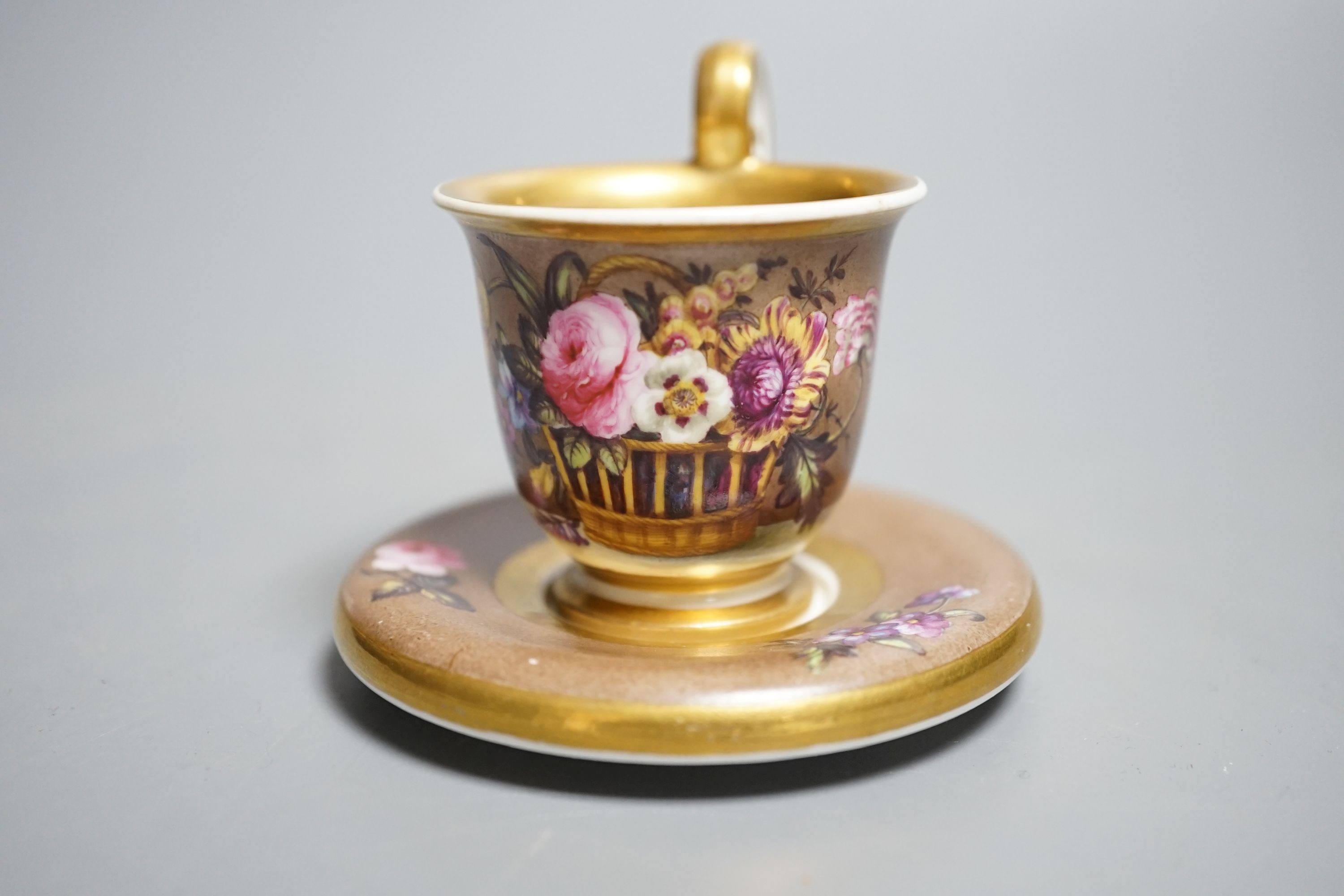 A Spode miniature teacup and saucer, c.1820. Provenance - Mona Sattin collection of miniature cups and saucers, collection no. 119.